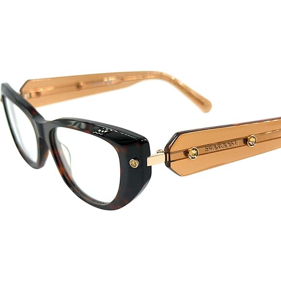 Swarovski SK5476 Womens Plastic Eyeglass Frame 052 Dark Havana 53-16